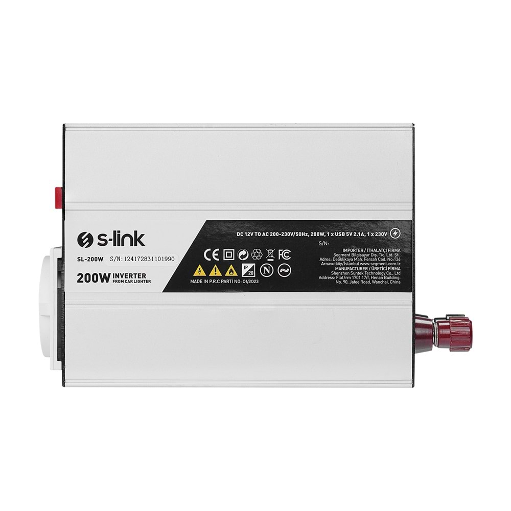 S-link SL-200W 200W DC12V-AC230V Çakmaktan Power Inverter