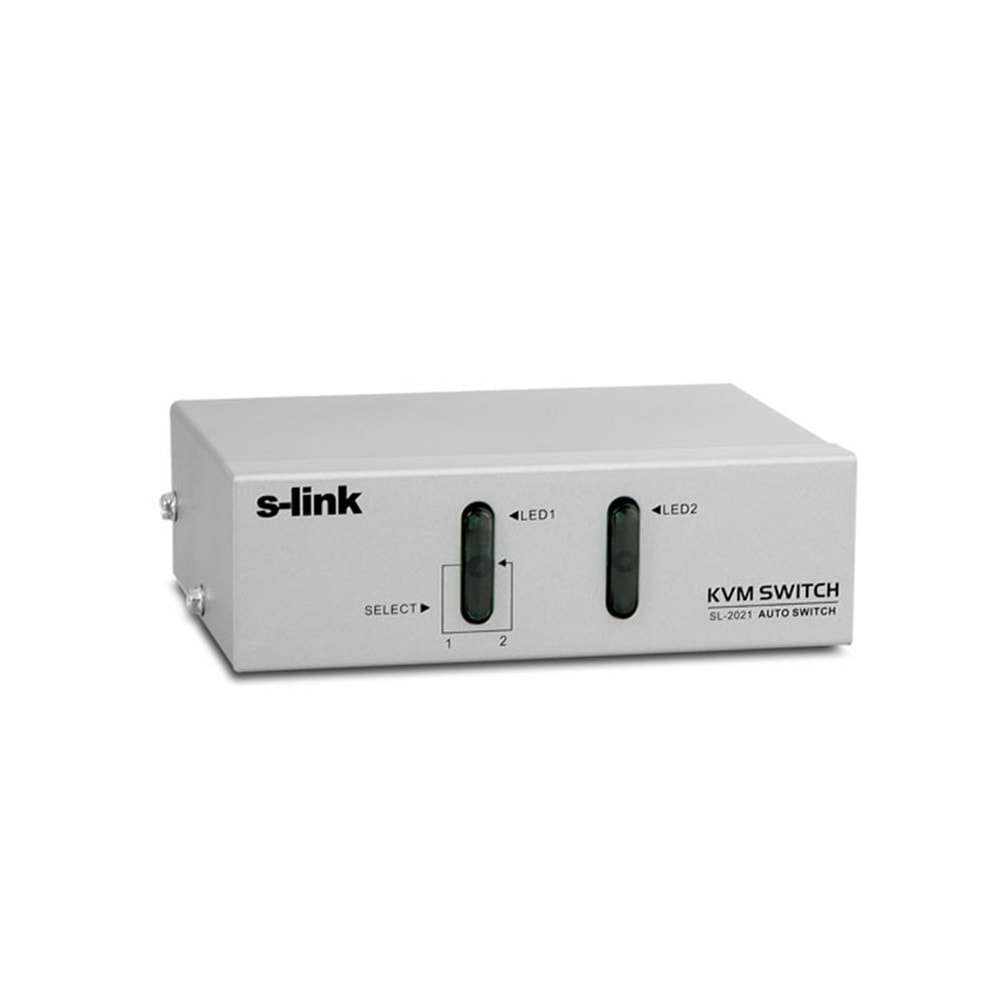 S-link SL-2021 2 Port VGA+PS2 1.8m M/M Kablolu Manuel KWM Switch