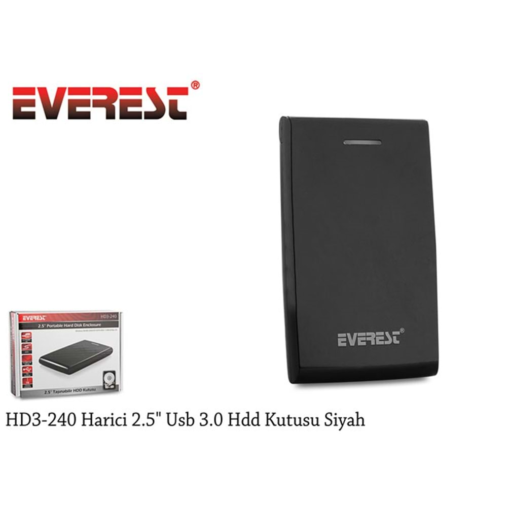 Everest HD3-240 Harici 2.5 Usb 3.0 Hdd Kutusu Siyah