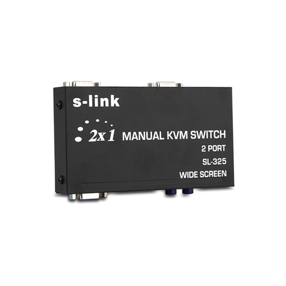 S-link SL-325 2 Port VGA+PS2 1.8m M/M Kablolu Manuel Kvm Switch