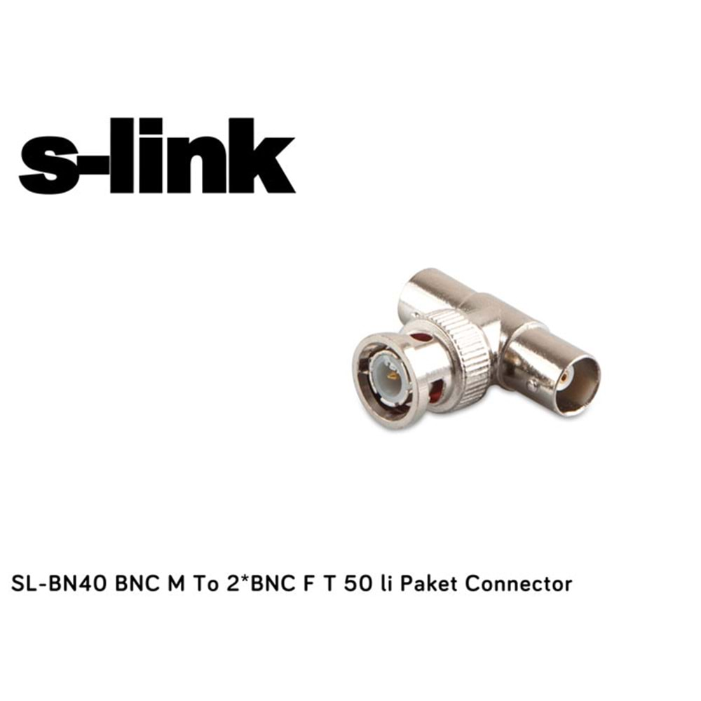 S-link SL-BN40 BNC M To 2*BNC F T 50 li Paket Connector