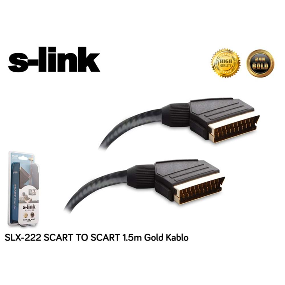 S-link SLX-222 SCART TO SCART 1.5m Gold Kablo