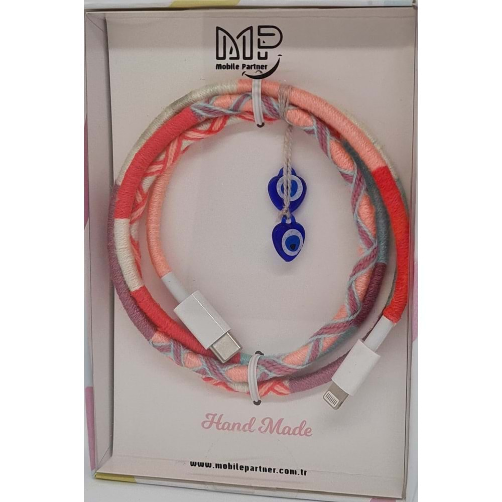 MP Hand Made Cable TYPC to Lightning - Pink Yellow