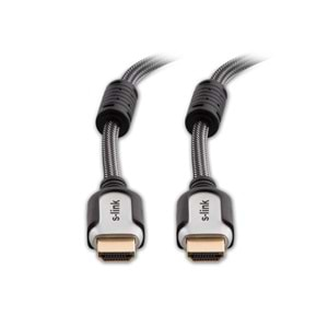 S-link SLX-M480 HDMI TO HDMI 1.8m Altın Uçlu 24K+ Metal Kon. 1.4 Ver. 3D Kablo