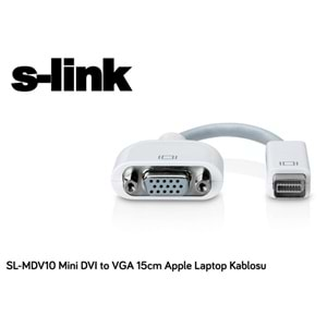 S-link SL-MDV10 Mini DVI to VGA 15cm Apple Laptop Kablosu