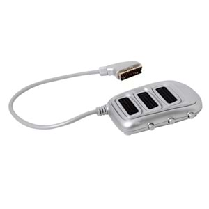 S-link SLX-SC33 SCART to 3 SCART Çoklayıcı Gümüş Nikel Uçlu Kablo