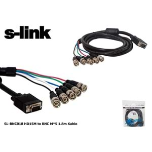 S-link SL-BNC018 HD15M to BNC M*5 1.8m Kablo