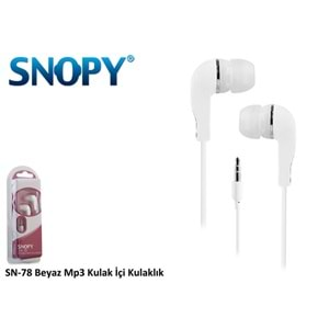 Snopy SN-78 MP3 Kulak İçi Beyaz Kulaklık