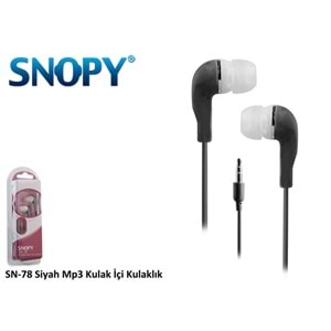 Snopy SN-78 MP3 Kulak İçi Siyah Kulaklık