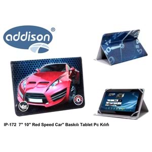 Addison IP-172 10 Red Speed Car Baskılı Tablet Pc Kılıfı