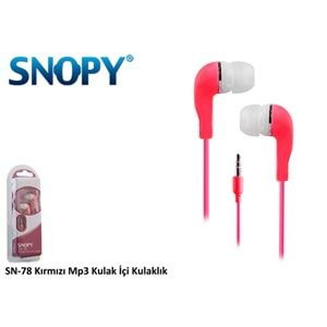 Snopy SN-78 MP3 Kulak İçi Kırmızı Kulaklık