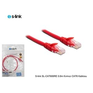 S-link SL-CAT606RE 0.6m Kırmızı CAT6 Kablosu