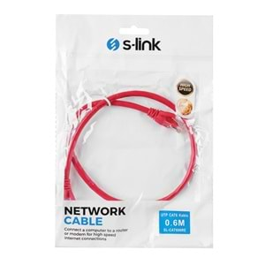 S-link SL-CAT606RE 0.6m Kırmızı CAT6 Kablosu