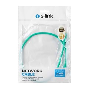 S-link SL-CAT606GR 0.6m Yeşil CAT6 Kablosu