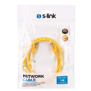 S-link SL-CAT601YE 1m Sarı CAT6 Kablo