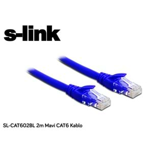 S-link SL-CAT602BL 2m Mavi CAT6 Kablo