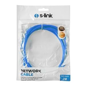 S-link SL-CAT602BL 2m Mavi CAT6 Kablo