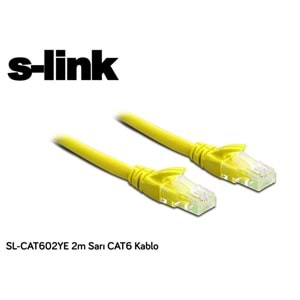 S-link SL-CAT602YE 2m Sarı CAT6 Kablo