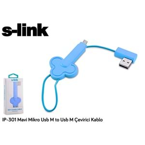 S-link IP-301 Mavi Mikro Usb M to Usb M Çevirici Kablo