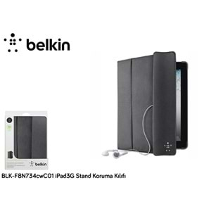 Belkin BLK-F8N747cwC00 iPad3 Kapak/Stand Katlama Siyah Koruma Kılıfı