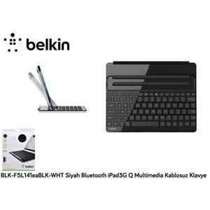 Belkin BLK-F5L141eaBLK-WHT Siyah Bluetooth iPad3G Q Multimedia Kablosuz klavye