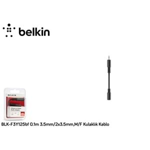 Belkin BLK-F3Y125bf 0.1m 3.5mm/2x3.5mm,M/F Kulaklık Kablo