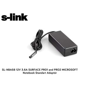 S-link SL-NBA58 12V 3.6A SURFACE PRO1 and PRO2 MICROSOFT Notebook Standart Adaptör