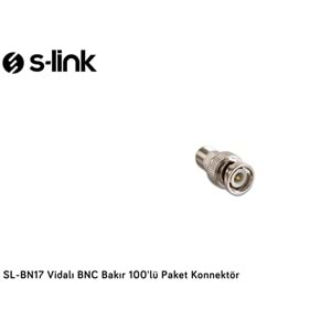 S-link SL-BN17 Vidalı BNC Bakır 50li Paket Konnektör