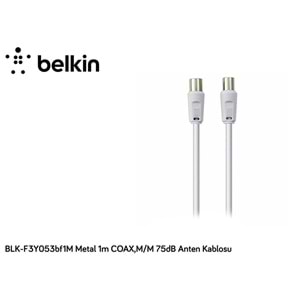 Belkin BLK-F3Y053bf1M Metal 1m COAX,M/M 75dB Anten Kablosu