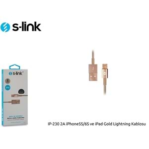 S-link IP-230 2A iPad/iPhone Lightning Gold Kablosu