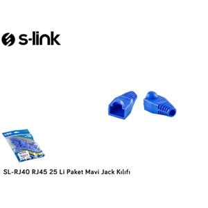 S-link SL-RJ40 RJ45 25 Li Paket Mavi Jack Kılıfı