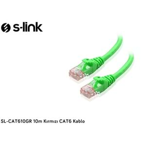 S-link SL-CAT610GR 10m Yeşil CAT6 Kablo