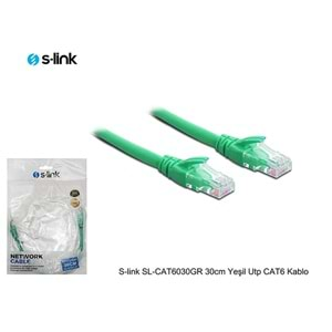 S-link SL-CAT6030GR 30cm Yeşil Utp CAT6 Kablo