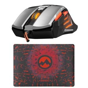 Everest SGM-X7 PRO Silver 2in1 7200dpi Makrolu Oyuncu Mouse +Gaming Mouse Pad