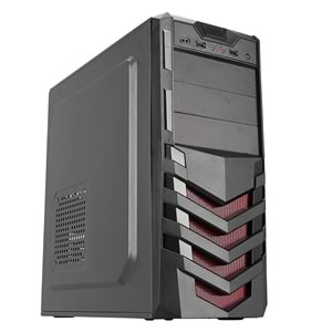 Everest 720R Peak-250W Siyah/Kırmızı Mesh Metal Panel ATX Mid-T PC Kasası