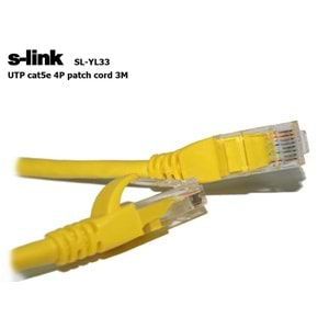 S-link SL-YL33 3m Bakır Sarı Pac RJ-45 Kablo