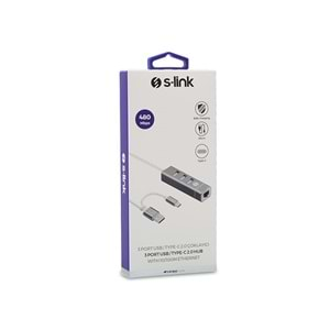 S-link SW-U222 10/100Mbps Type-C USB 2.0 Usb Ethernet Adaptör