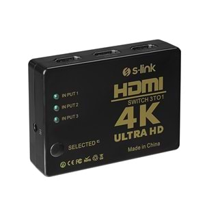 S-link SL-HSW73 HDMI 3in1 Otomatik 3Li Metal Switch