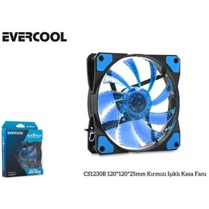 Evercool CS1230B 120*120*25mm Mavi Işıklı Kasa Fanı