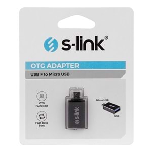 S-link SL-TAOTG25 Gümüş Metal Gövde USB F to MicroUSB M OTG Çevirici