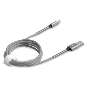 S-link Swapp SW-KC71MG 1m 2.4A Micro Usb Kılıflı Gri Data + Şarj Kablosu