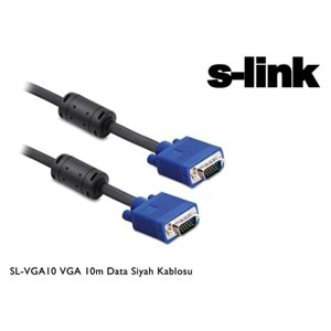 S-link SL-VGA10 VGA 10m Data Siyah Kablosu