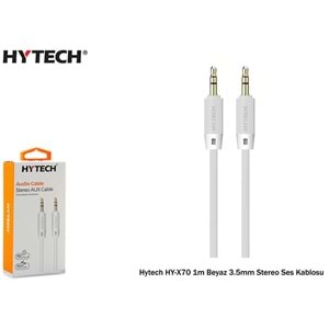 Hytech HY-X70 1m Beyaz 3.5mm Stereo Ses Kablosu