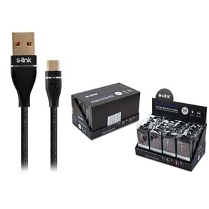 S-link Swapp SW-C540 1M 3A Micro Usb Siyah Şarj Kablosu