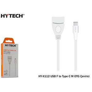 Hytech HY-X112 Beyaz USB F to Type C M OTG Çevirici