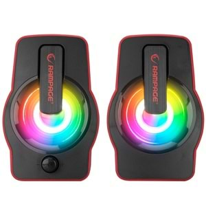 Rampage RMS-G7 FALSETTO 2.0 6 Watt RGB Ledli Kırmızı Multimedia Gaming USB Speaker