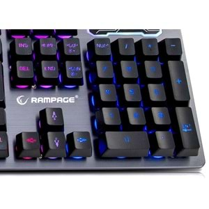 Rampage KB-R78 Grey/Black USB Rainbow Backlight LC Layout Gaming Keyboard