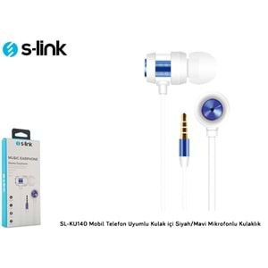 S-link SL-KU140 Mobil Telefon Uyumlu Kulak içi Beyaz/Mavi Mikrofonlu Kulaklık