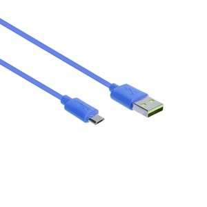 Hytech HY-X81 1m 2A Micro Usb Mavi Şarj Kablosu Poşetli