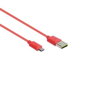 Hytech HY-X81 1m 2A Micro Usb Kırmızı Şarj Kablosu Poşetli